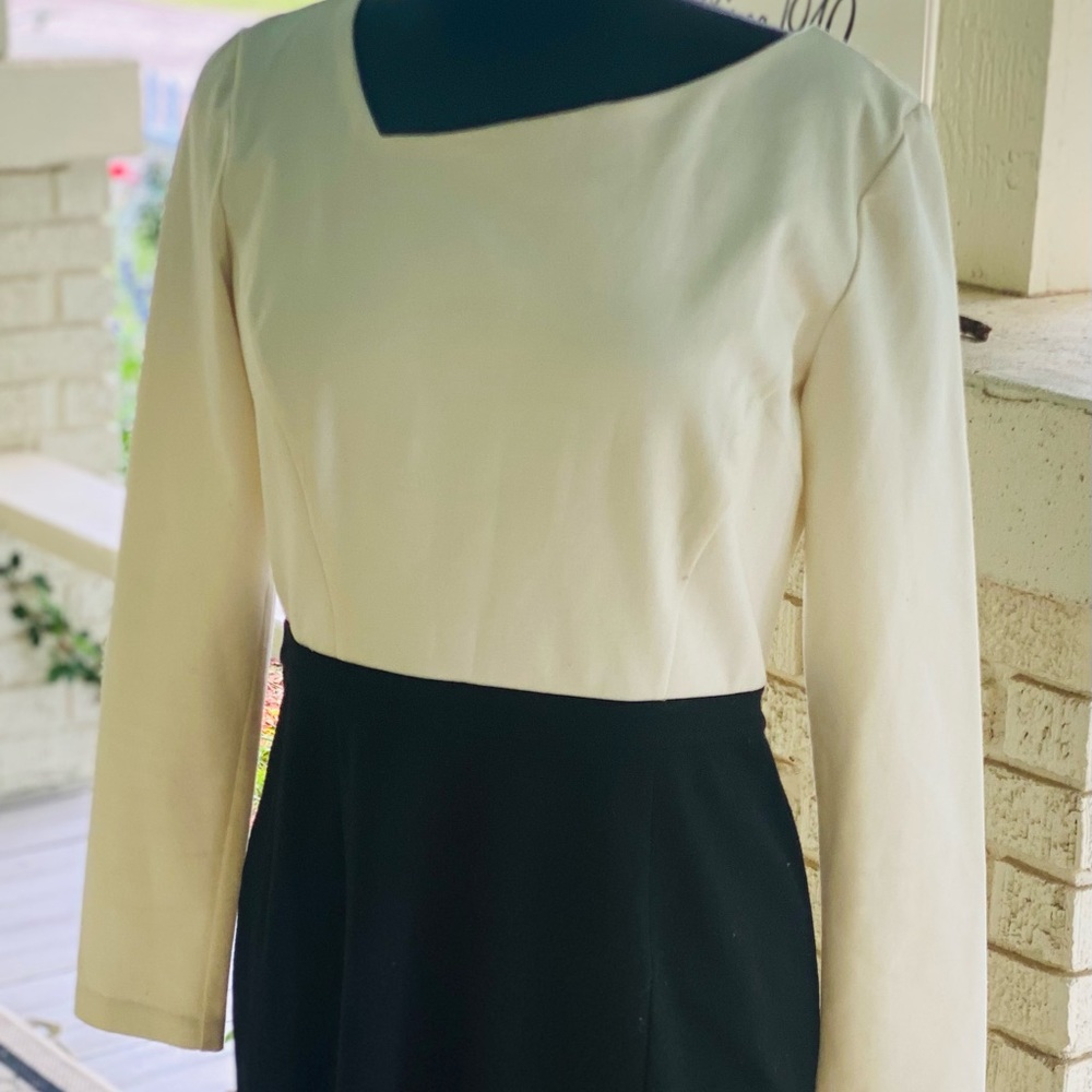 Classic black and white business dress